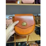 Handmade, thickened oil-waxed vegetable-tanned leather mobile phone shoulder/crossbody bag